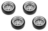 Tires &amp; Wheels Drift / 14-Spoke Matte Silver (2,4,6,8mm Offset) 12mm Hex (4)