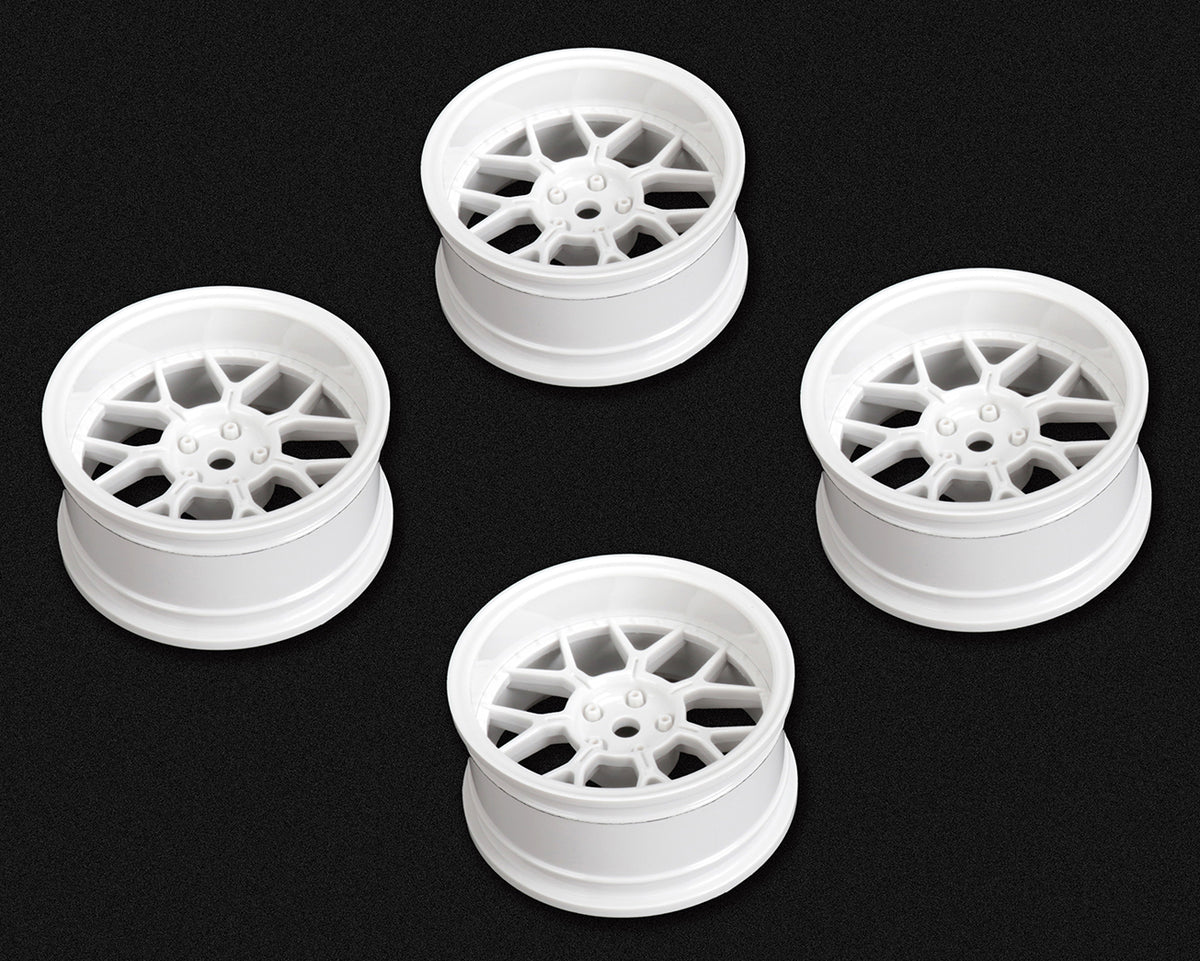 Wheels Drift 14-Spoke White (2,4,6,8mm Offset) 12mm Hex (4)