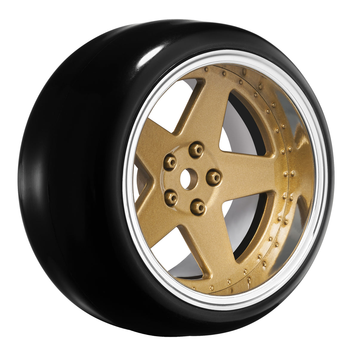 Tires &amp; Wheels Drift / 5-Spoke Bronze (2,4,6,8mm Offset) 12mm Hex (4)