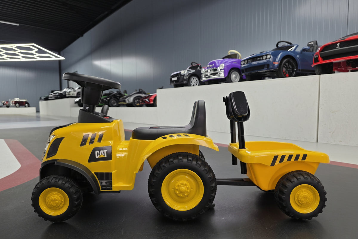 Caterpillar ride-on car with trailer