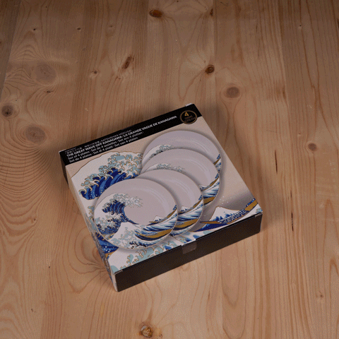Set of 4 plates The Great Wave of Kanagawa