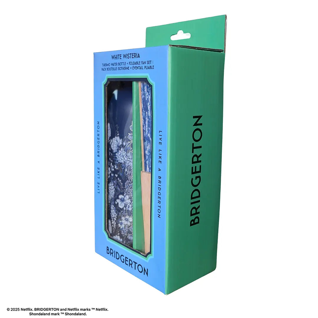 Insulated bottle and fan set - Wisteria - Bridgerton