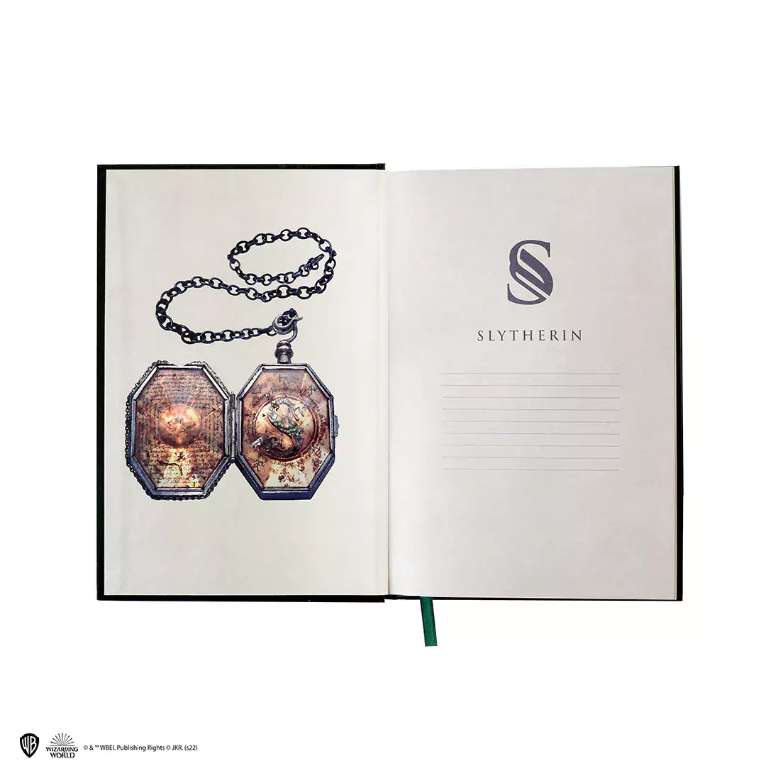 Hard cover notebook and bookmark - Slytherin crest