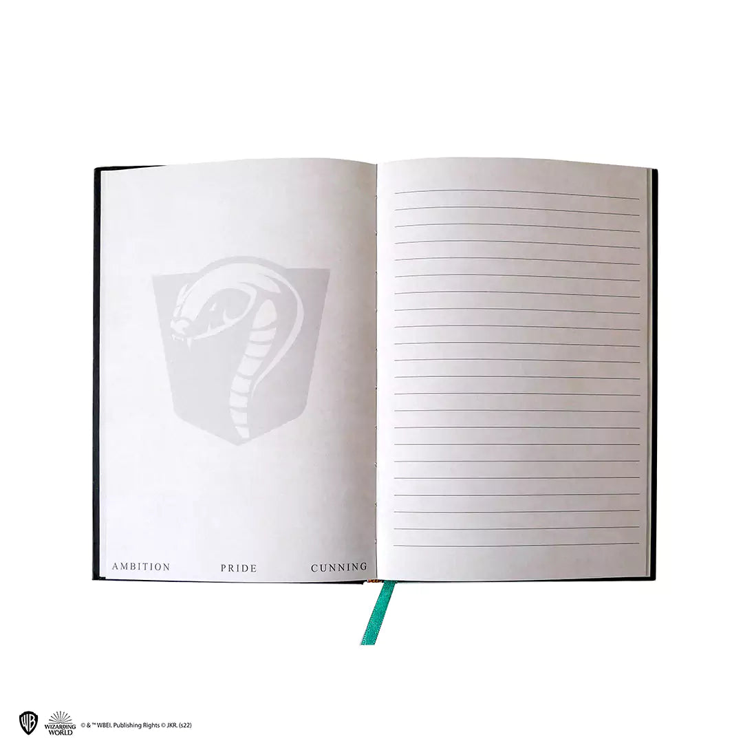 Hard cover notebook and bookmark - Slytherin crest
