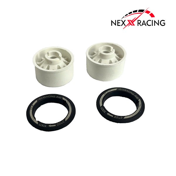 NexxRacing NXUSA-EVO-R0-W - JUD Carbon-fiber RWD Flanged REAR Wheels (2pcs) for Mini-Z (White) - R11 OFFSET 0