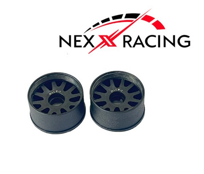 NexxRacing NXUSA-EVO-R+3 - JUD Carbon-fiber RWD Flanged REAR Wheels (2pcs) for Mini-Z - R11 OFFSET +3