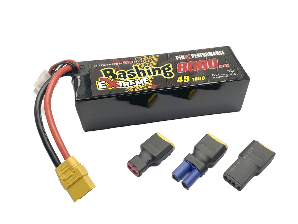 PINK PERFORMANCE PP3-4S8000-M - Pink Extreme Bashing LiPo 4S 14.8V-8000-100C Multi 157x53x42mm 760g