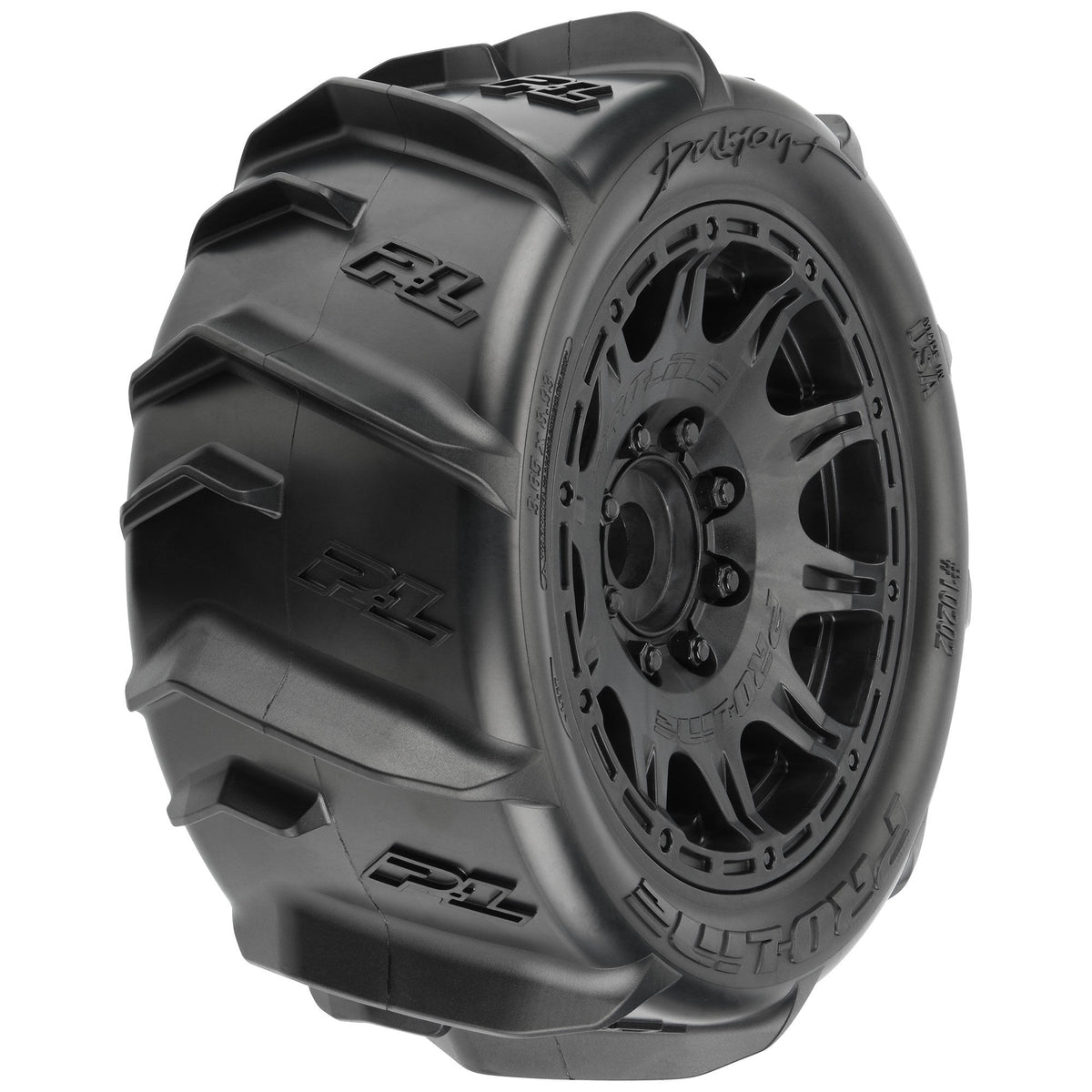 1/6 Dumont Snd/Snw Tires F/R MTD 24mm Blk Raid(2)