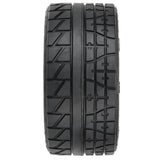 Menace HP 5.7 inches Street BELTED Tires Mounted on Raid Black 8x48 Removable 24mm Hex Wheels (2) for X-MAXX, KRATON 8S & Other Large Vehicles Front or Rear