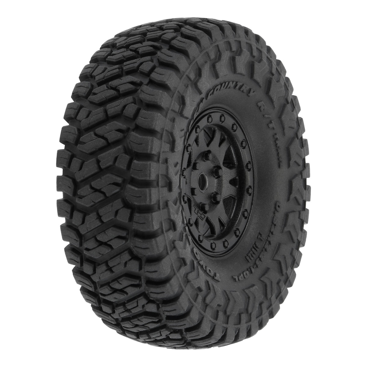 Toyo Open Country R/T Trail 1.0" Tires Mounted on Mini Impulse Black Internal Bead-Loc 7mm Hex Wheels (4) for SCX24 Front or Rear