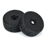 Menace HP BELTED Speed Run 1:8 Tires Mounted on Mach 10 Black 17mm Wheels (2) for Front or Rear