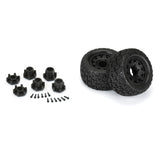 Bonesaw 2.8" All-Terrain Truck Tires Mounted on Raid Black 6x30 Removable Hex (12mm & 14mm) Wheels (2) for Vorteks 4x4 and other 1/10 Trucks Front or Rear