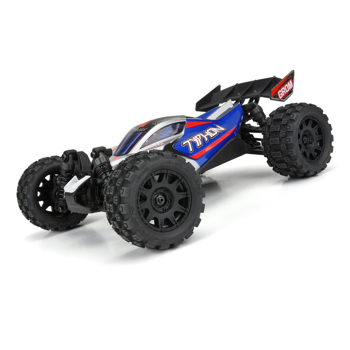 Badlands MX 1.85" All-Terrain Truck Tires (4) Mounted on Raid Black 12mm Hex Wheels for Granite GROM 4x4 Front or Rear