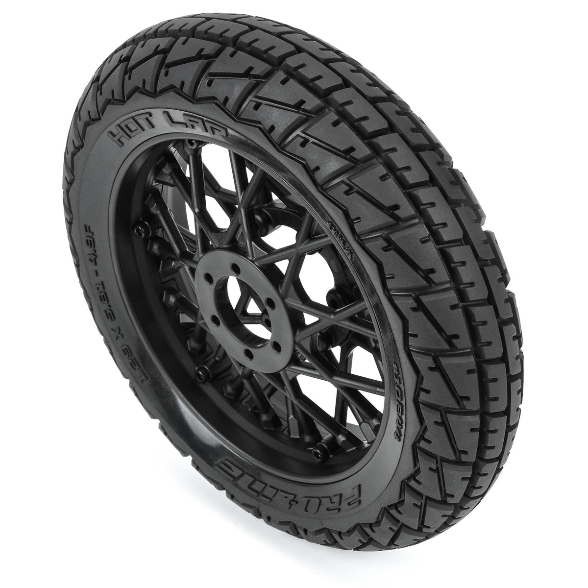 Hot Lap S3 Motorcycle Front Tire Mounted on Black Supermoto Wheel for Promoto-MX Front