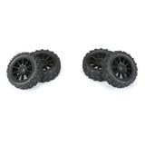 Badlands MX 1.9" All-Terrain Buggy Tires (4) Mounted on Mach-10 Black 1.9" 12mm Hex Wheels for Typhon GROM 4x4 Front or Rear