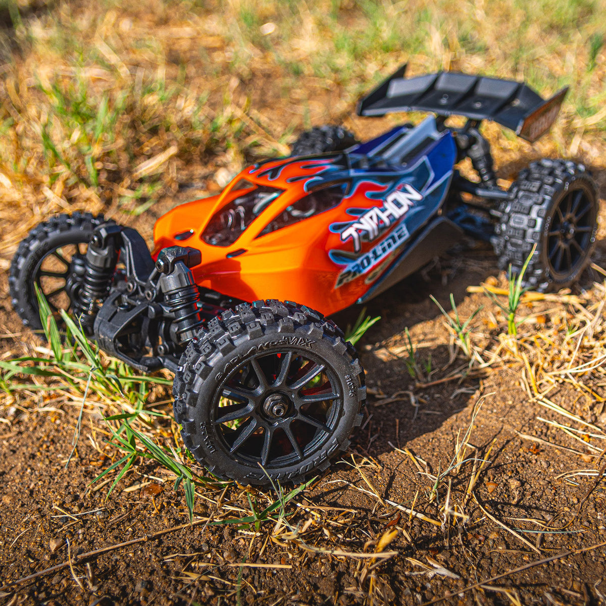 Badlands MX 1.9" All-Terrain Buggy Tires (4) Mounted on Mach-10 Black 1.9" 12mm Hex Wheels for Typhon GROM 4x4 Front or Rear