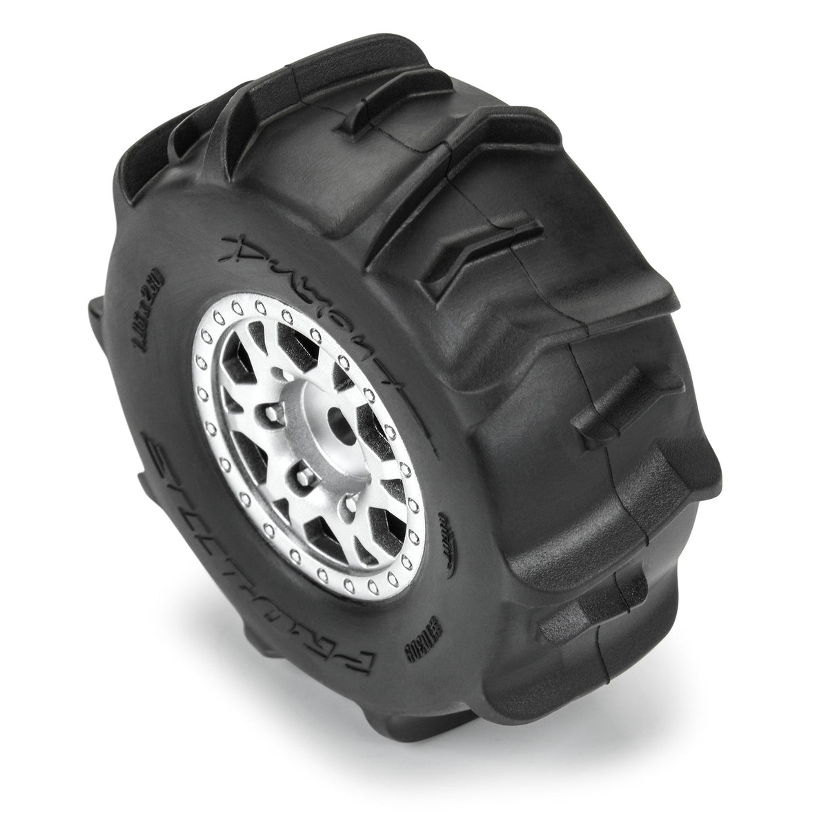 Dumont F/R Tires Mounted 12mm Hex Silver Impulse (4) for Arrma Mojave Grom