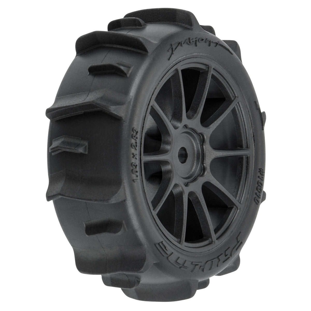 Dumont F/R Tires Mounted 12mm Hex Black Mach 10 (4) for Arrma Typhon Grom