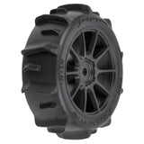 Dumont F/R Tires Mounted 12mm Hex Black Mach 10 (4) for Arrma Typhon Grom