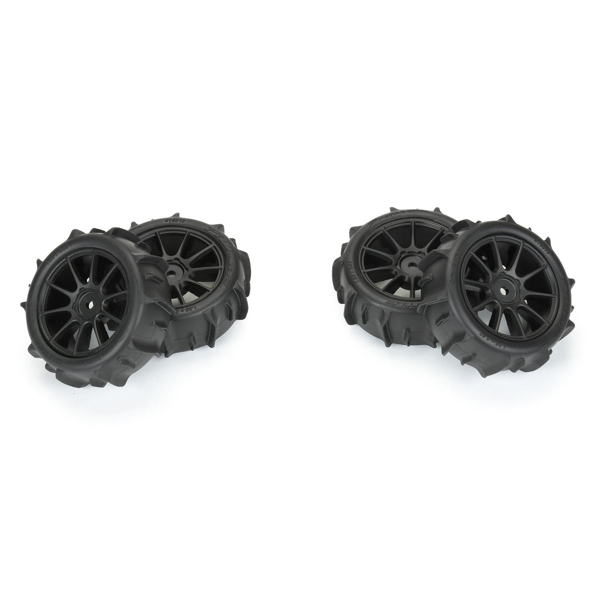 Dumont F/R Tires Mounted 12mm Hex Black Mach 10 (4) for Arrma Typhon Grom