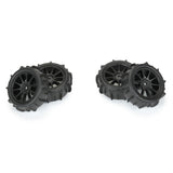 Dumont F/R Tires Mounted 12mm Hex Black Mach 10 (4) for Arrma Typhon Grom
