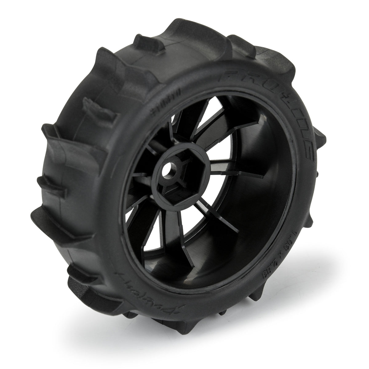 Dumont F/R Tires Mounted 12mm Hex Black Mach 10 (4) for Arrma Typhon Grom