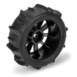 Dumont F/R Tires Mounted 12mm Hex Black Mach 10 (4) for Arrma Typhon Grom
