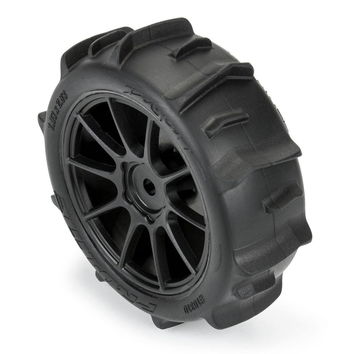Dumont F/R Tires Mounted 12mm Hex Black Mach 10 (4) for Arrma Typhon Grom