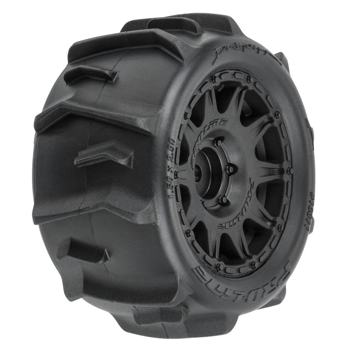 Dumont F/R Tires Mounted 12mm Hex Black Raid (4) for Arrma Granite Grom