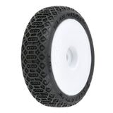 Electron 2.0 F/R Tires Mounted 7mm White (4) for Losi Micro-B