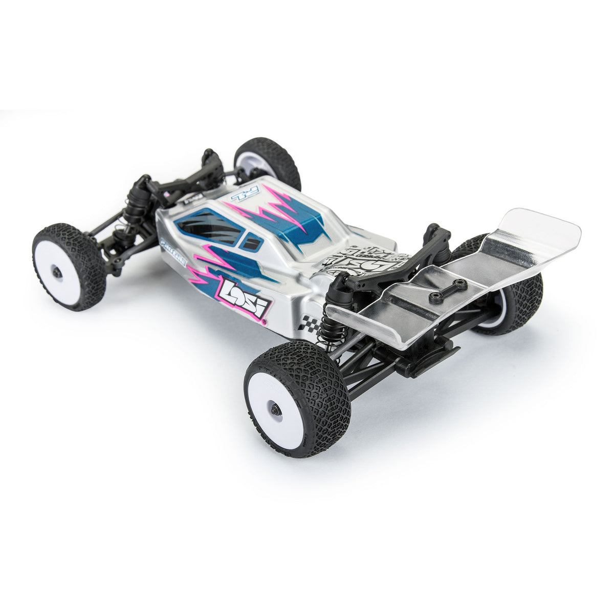 Electron 2.0 F/R Tires Mounted 7mm White (4) for Losi Micro-B