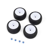 Electron 2.0 F/R Tires Mounted 7mm White (4) for Losi Micro-T