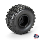 Dirt Hawg 2.0 F/R 2.6" MT Tires Mounted Arrma Stock Wheel Black (2) for ARRMA QUAKE & GORGON