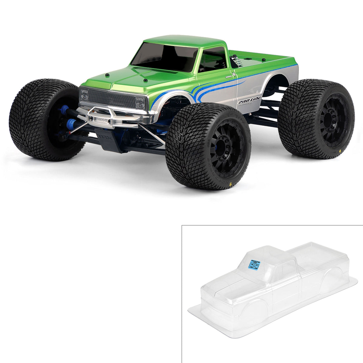 72 Chevy C10 Long Bed Body, Clear:Revo 3.3,LST,MGT