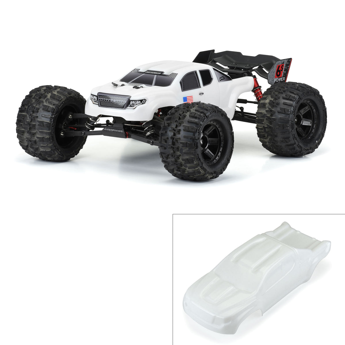 Pre-Cut Brute Bash Armor (White) Body-ARRMA Kraton