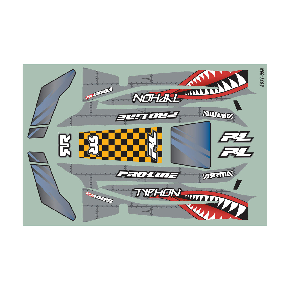 Axis Tough-Color Grey Body for Arrma Typhon GROM
