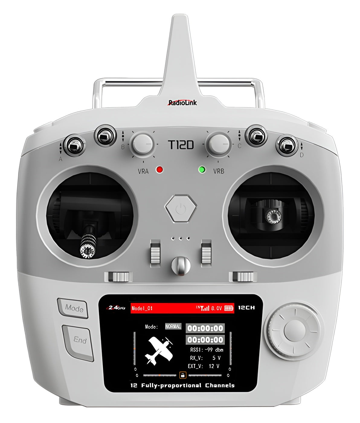 T12D Mode-1 RC Transmitter with 2x R12F Receiver