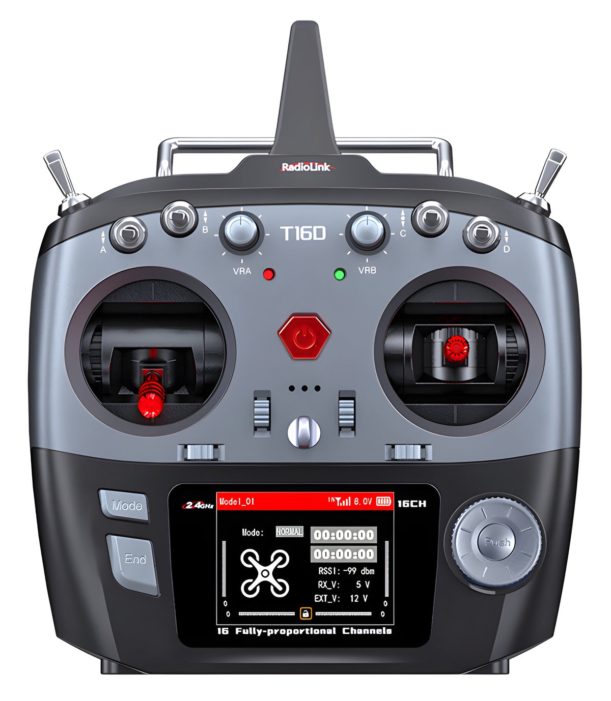 T16D Mode-1 RC Transmitter with 2x R16F Receiver