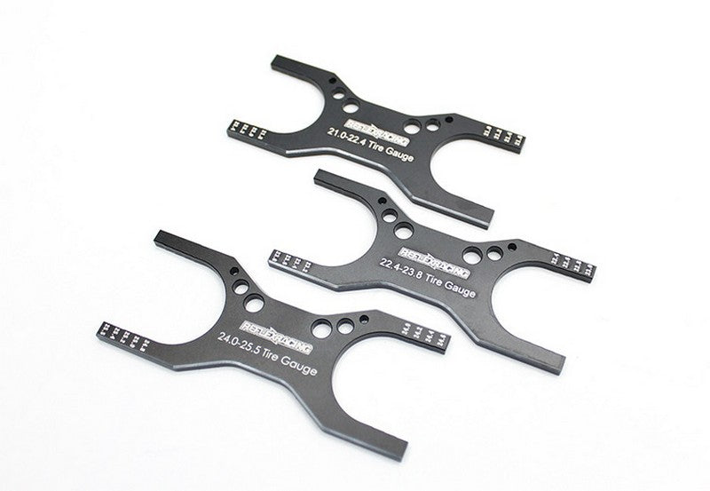 Reflex Racing RX610 - Aluminum Tire Gauge Set (3pcs) - 21.0mm to 25.5mm