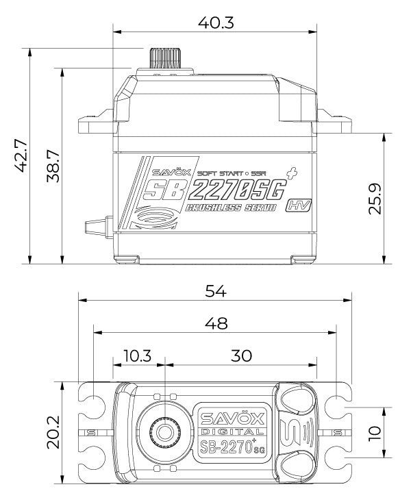 SB-2270SG Plus Servo 40Kg 0,12s HV Alu Brushless Steel Gear