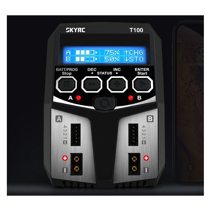 T100 Duo AC Charger (LiPo 2-4s up to 5A - 2x50w)