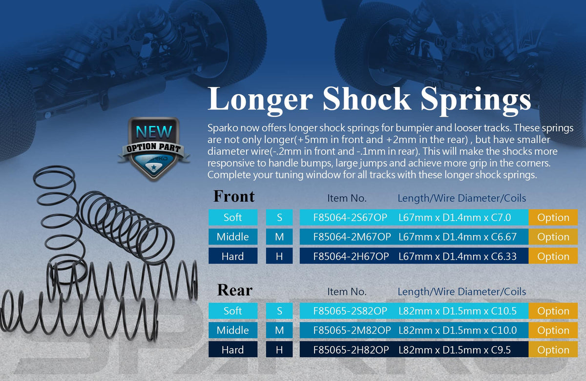 SPARKO SPKF85064-2H67OP - Sparko F8 Shock Spring Long for Front Medium L=67mm2pcs