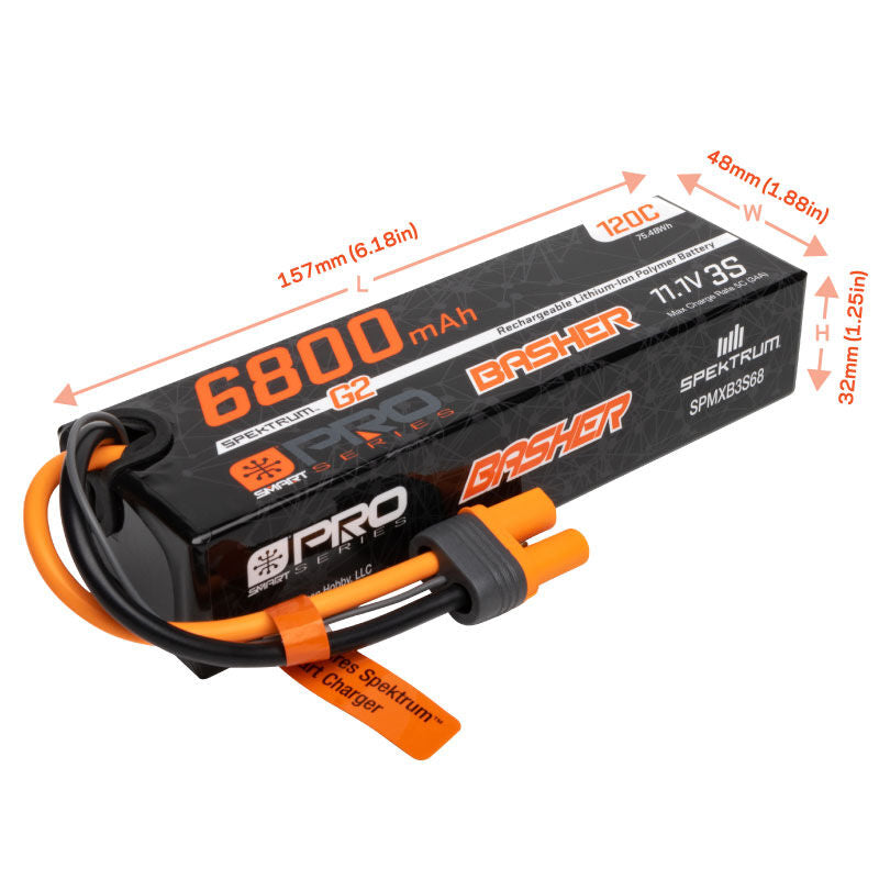 6800mAh 3S 11.1V Smart Pro Basher LiPo 120C IC5