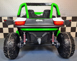 Kids' buggy 24V – 2 seats, white/green