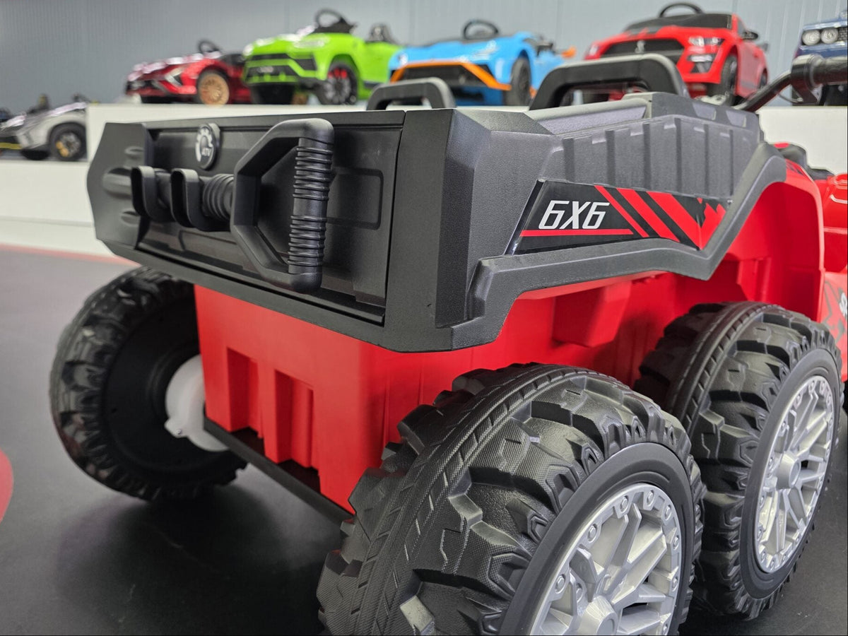 TrailBlazer 24V 6-wheel kids' quad with cargo bed