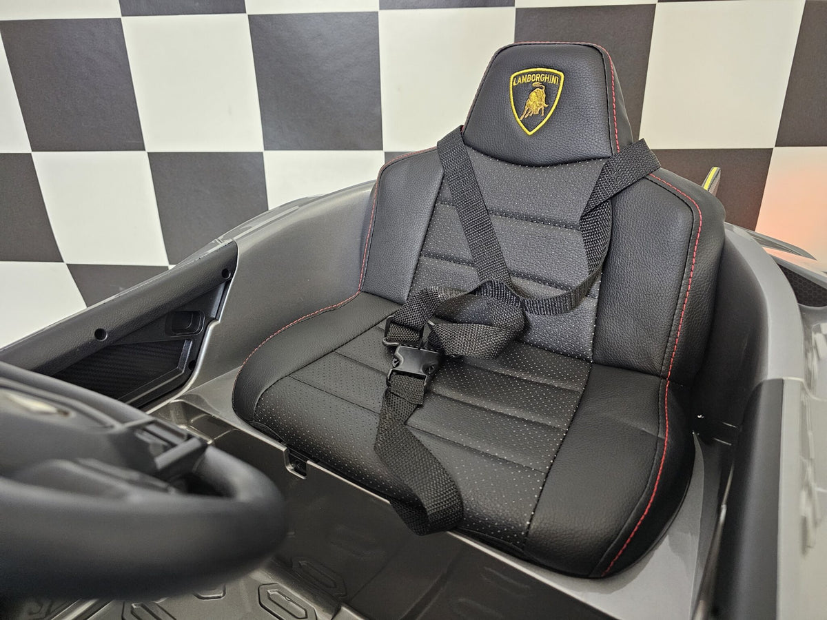 Lamborghini Auténtica 12V electric car for kids – 1 seat, metallic grey