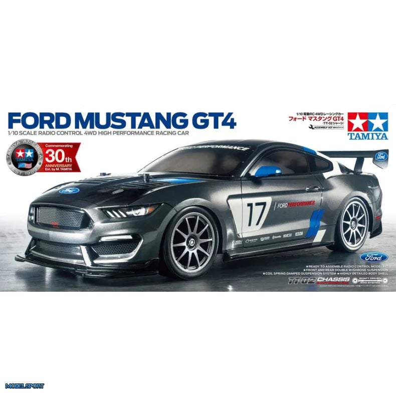 Tamiya Ford Mustang GT4 (TT-02) Remote-controlled car Kit Without ESC