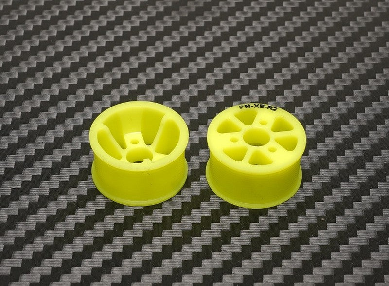 PN Racing Machine Cut Delrin 11x20mm Yellow Flanged Rear Wheel R2 For XBILITY One