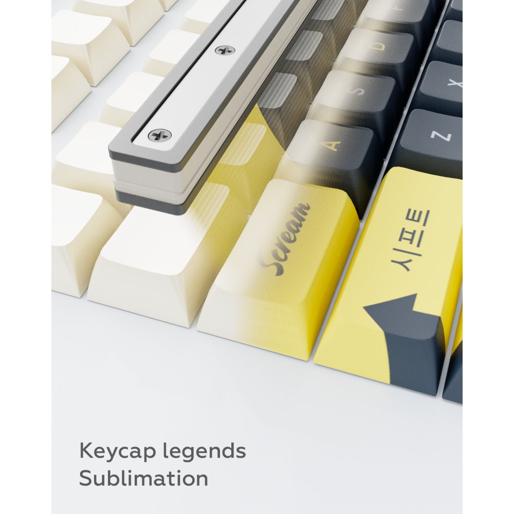 Dark Project KS-2036 PBT keycaps,  ENG White/Yellow