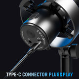 Fifine A9 Condenser RGB USB Microphone with 4 Polar Pattern, Black